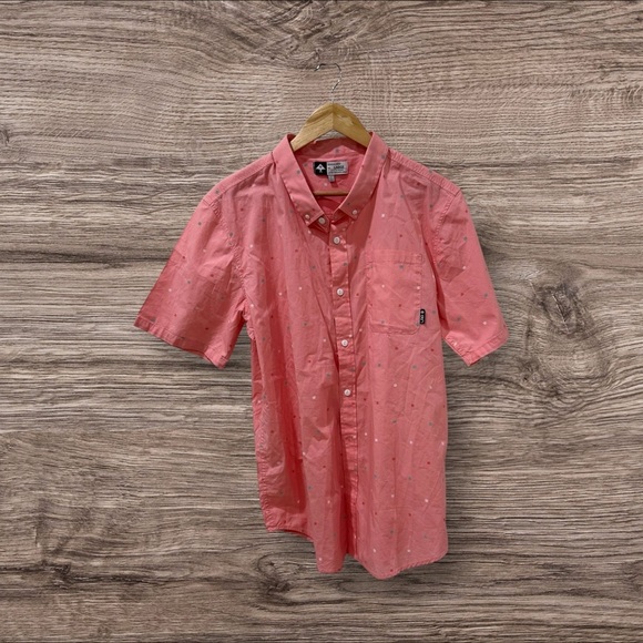 LRG Men's Coral Button Down Shirt - Picture 2 of 5